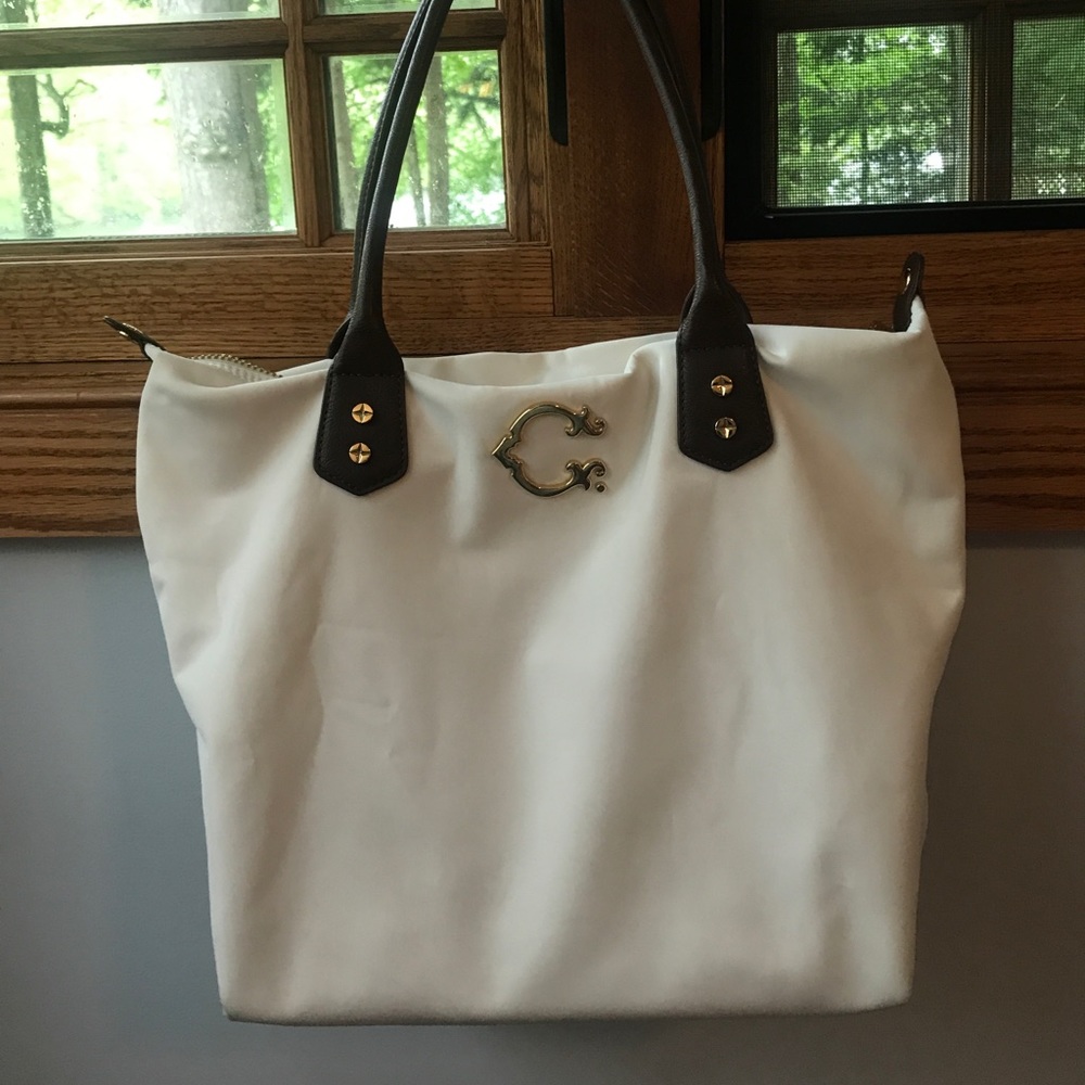 C Wonder white nylon tote